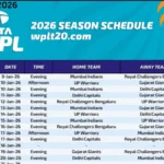WPL Schedule 2026