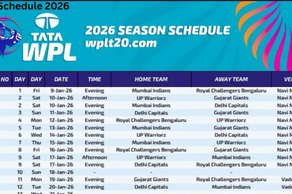 WPL Schedule 2026