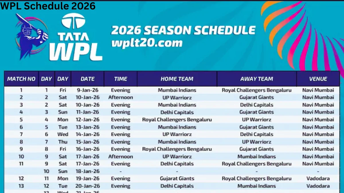 WPL Schedule 2026