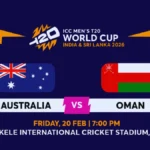 Australia vs Oman Tickets 2026