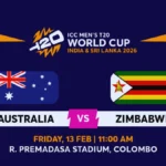 Australia vs Zimbabwe Tickets 2026
