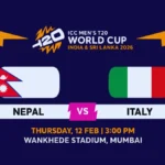 Nepal vs Italy Tickets 2026