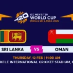 Sri Lanka vs Oman Tickets 2026
