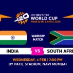 India vs South Africa Warm Up Match Tickets 2026