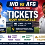 IND vs AFG Test Match Tickets
