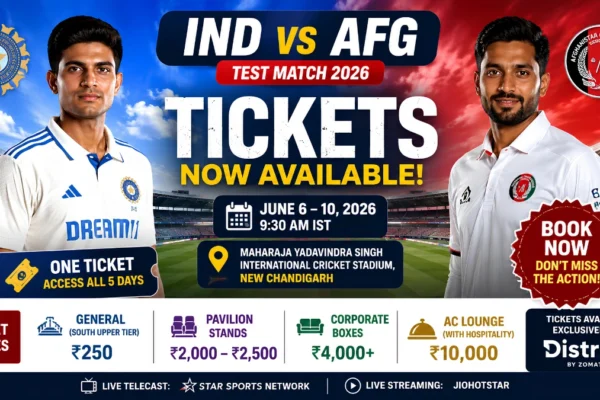 IND vs AFG Test Match Tickets